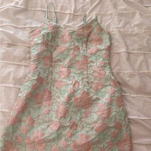 Lulu's | Pink Floral Embroidered Dress